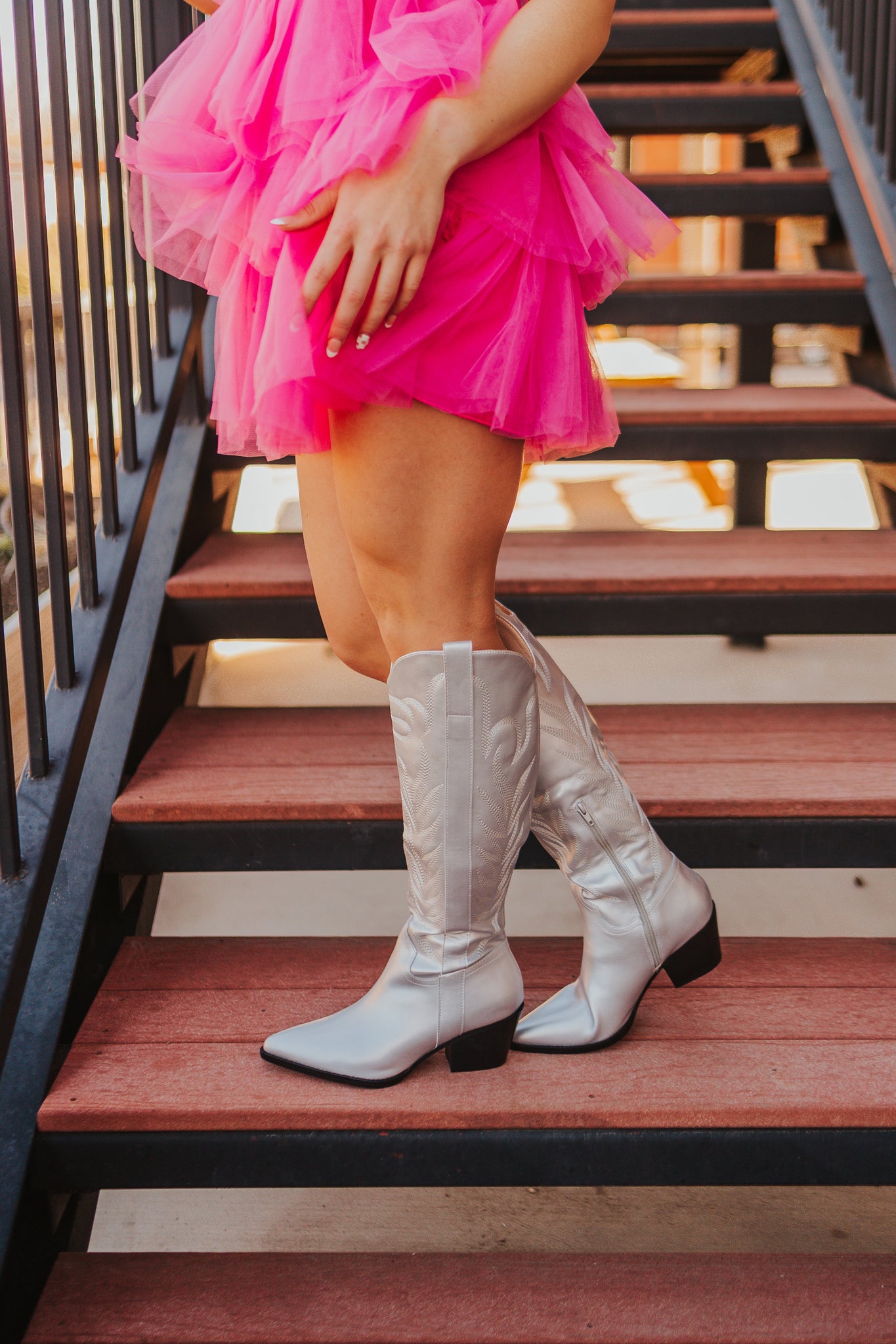 silver dress boots for women Only For You Metallic Over The Knee Boots - Silver