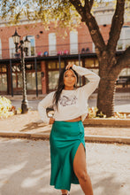 Load image into Gallery viewer, The Brazos Midi Skirt in Hunter Green
