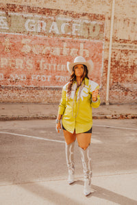 The Retro Cowboy Shacket in Avocado