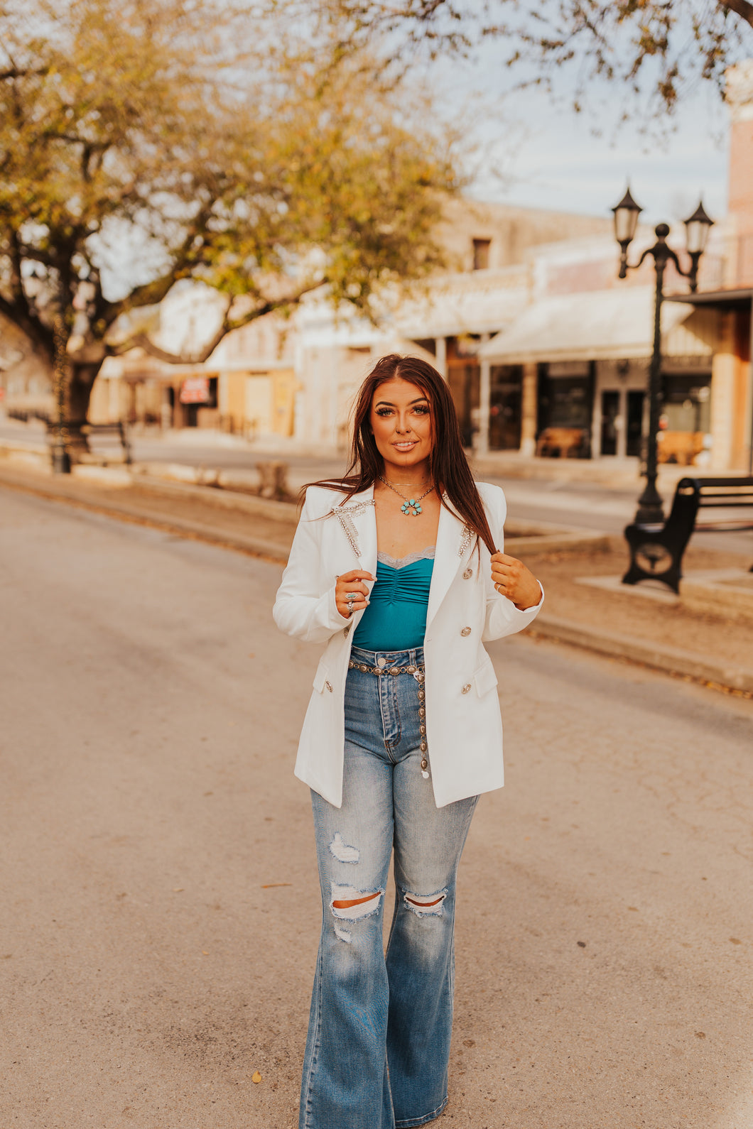 The Bling Blazer in White