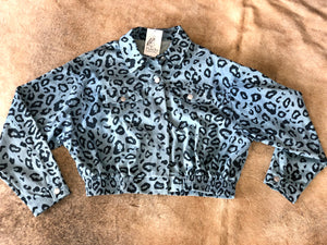 The Blue Denim Leopard Jacket