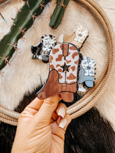 Load image into Gallery viewer, Cowboy Boot Claw Cow Print Clip
