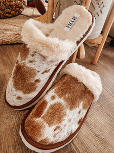 The Honey Cowhide Slippers