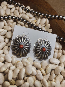 Red Spiny Oyster Concho Earrings