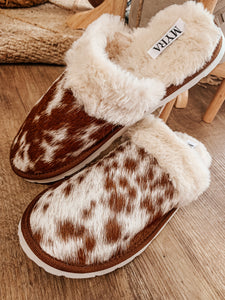 The Honey Cowhide Slippers