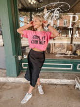 Load image into Gallery viewer, The Cool it Cowboy Tee in Pink
