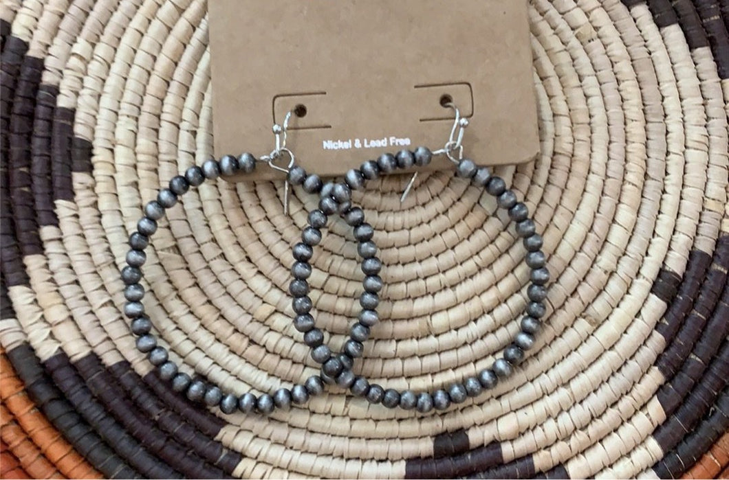 Tiny Navajo Pearl Hoops