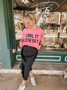 The Cool it Cowboy Tee in Pink