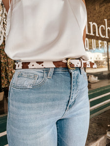 The Brown Cow Print Belt